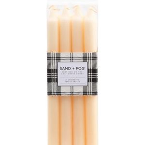 SAND AND FOG SET OF 8 UNSCENTED OFF- WHITE 10" TAPERED CANDLES BNWT